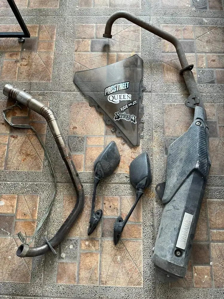 KNALPOT R15 V2, WINSHIELD ORI R15 V2, SPION ALA R25, HEADER RACING R15