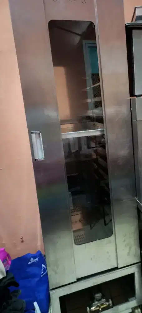 DIJUAL PROOFER GAS GETRA (kapasitas 15 Loyang) BONUS MEJA COR GRANIT