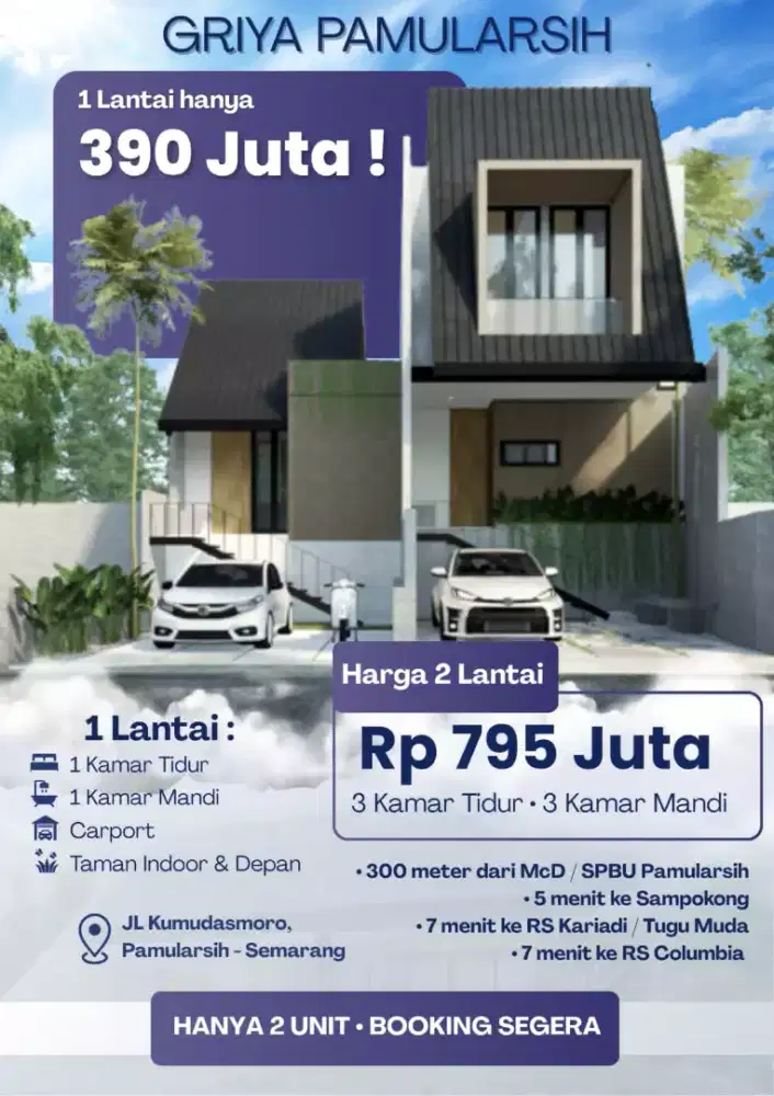 PROMO HARGA TERJANGKAU RUMAH BARU SHM PESAN BANGUN di PAMULARSIH