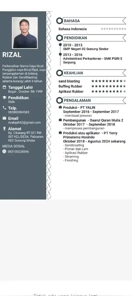 Cari pekerjaan apa saja di daerah gunung Sindur bogor