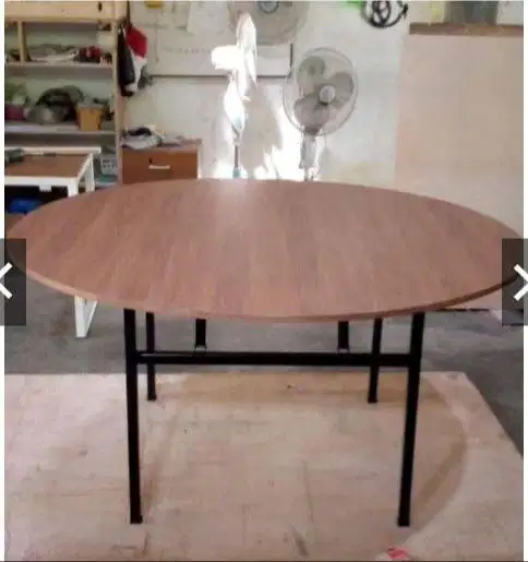 Meja lipat bulat IBM ukuran d. 120