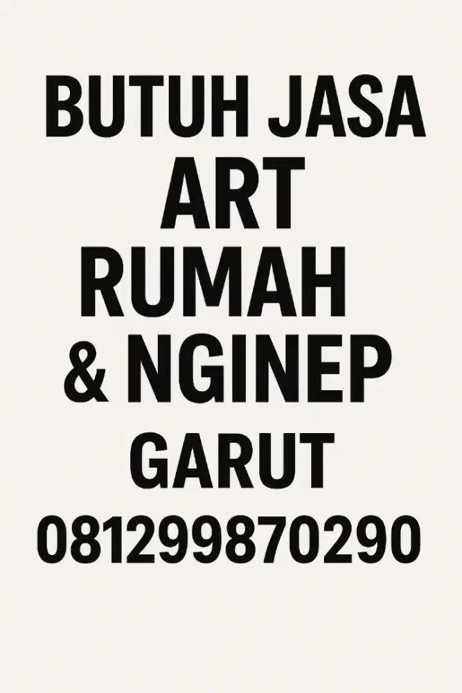 DIBUTUHKAN SEGERA ART PEREMPUAN