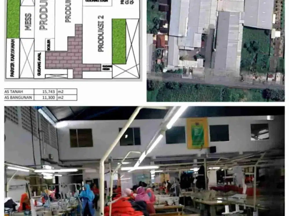 dijual pabrik garmen masih aktif Boyolali