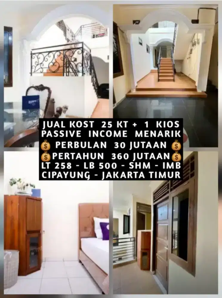 JUAL KOST KOSAN 25 KAMAR PLUS 1 KIOS DI CIPAYUNG JAKARTA TIMUR