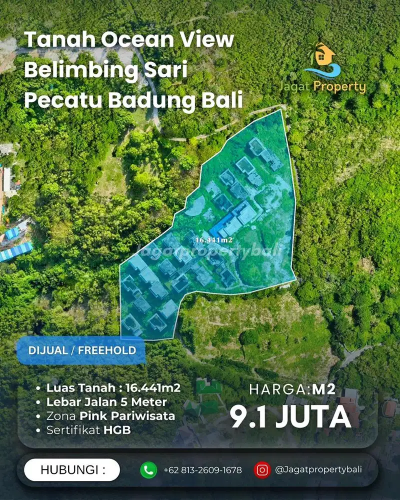 DI JUAL TANAH BONUS BANGUNGAN VILLA VIEW PANTAI LOKASI BELIMBING SARI