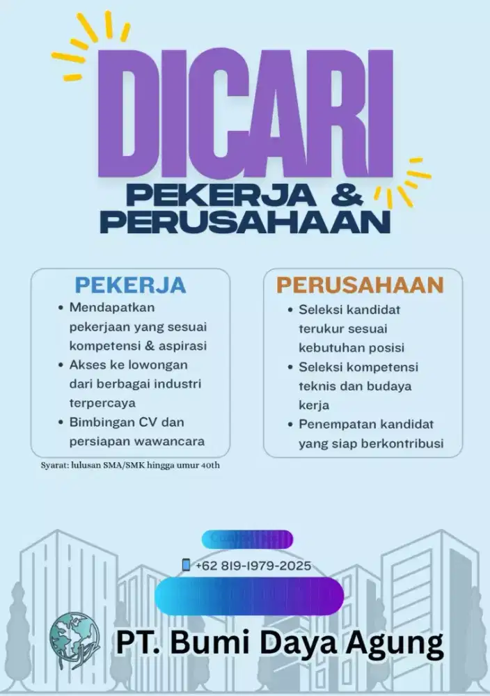 Dibutuhkan Banyak Pekerja Butuh SDM