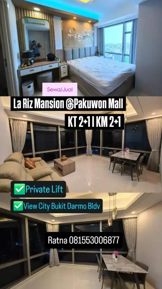 Dijual / Sewa Apartemen La Riz Mansion Pakuwon Mall