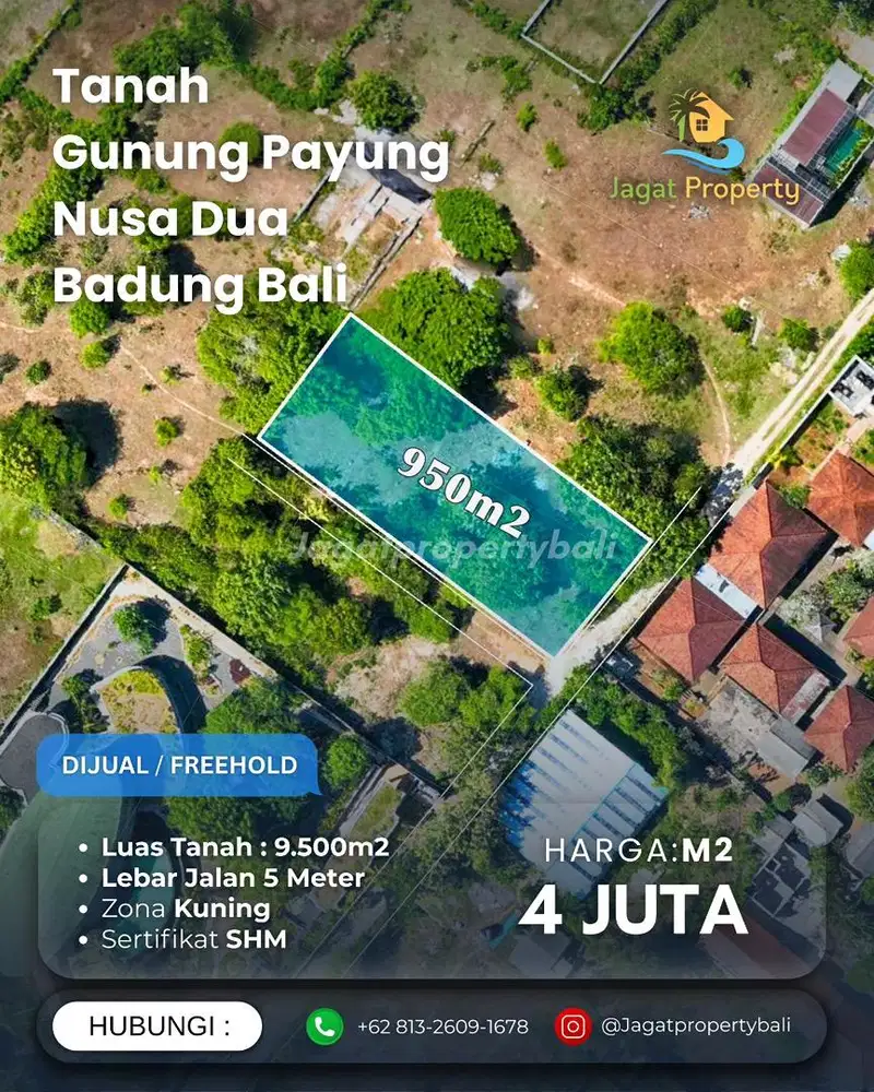 DIJUAL TANAH LOKASI GUNUNG PAYUNG NUSA DUA BADUNG BALI