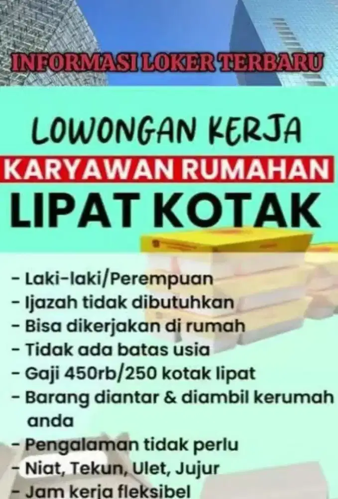 Lowongan kerja lipat kotak