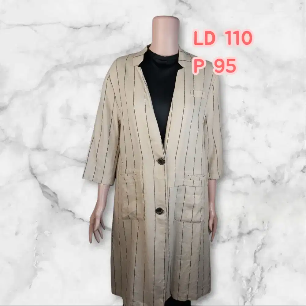 Long blazer linen murah