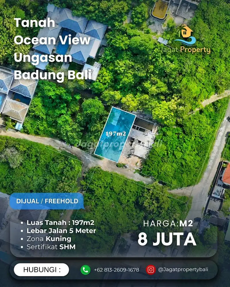DI JUAL TANAH OCEAN VIEW DARI LANTAI 2 LOKASI UNGASAN