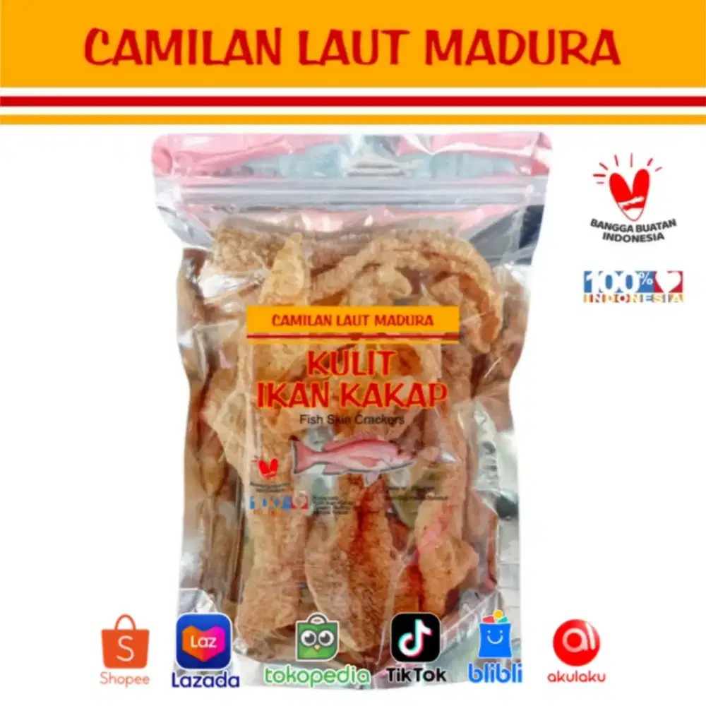 Teman Santai dan Oleh-oleh Khas Camilan Laut Madura Kulit Ikan Kakap