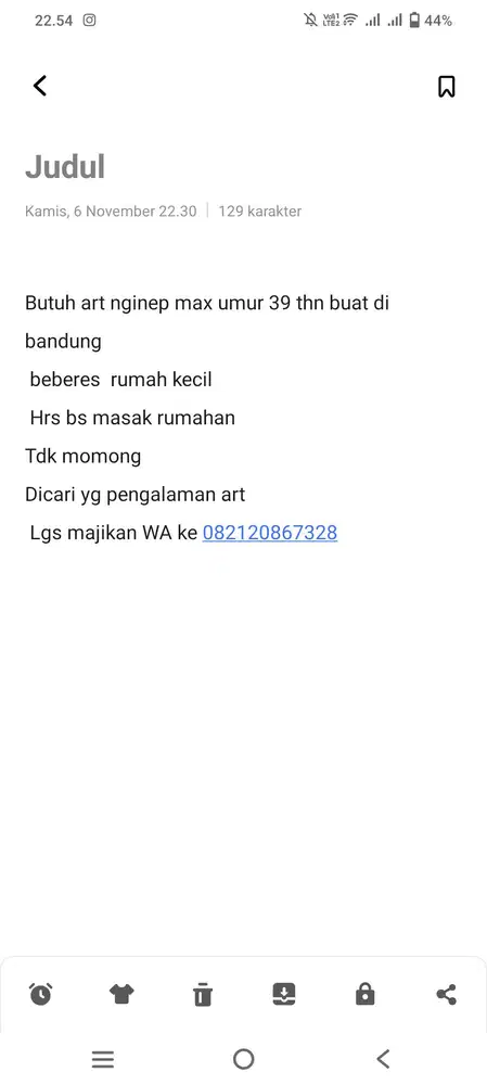 Loker art bandung beberes masak rumh kecil