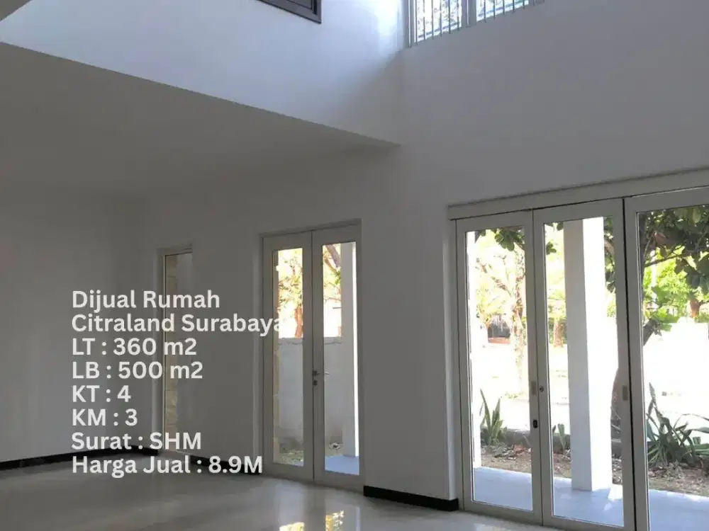 DIJUAL RUMAH MINIMALIS 500M2 CITRALAND SURABAYA BARAT