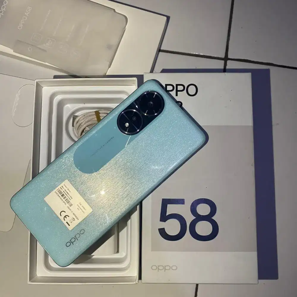 Oppo A58 Ram 8/128 GB Mulus Fullset No Minus Garansi Cod/Antar