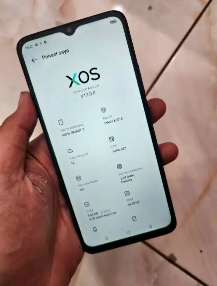 Di jual hp bekas Merk Infinix smart 7 RAM4//64