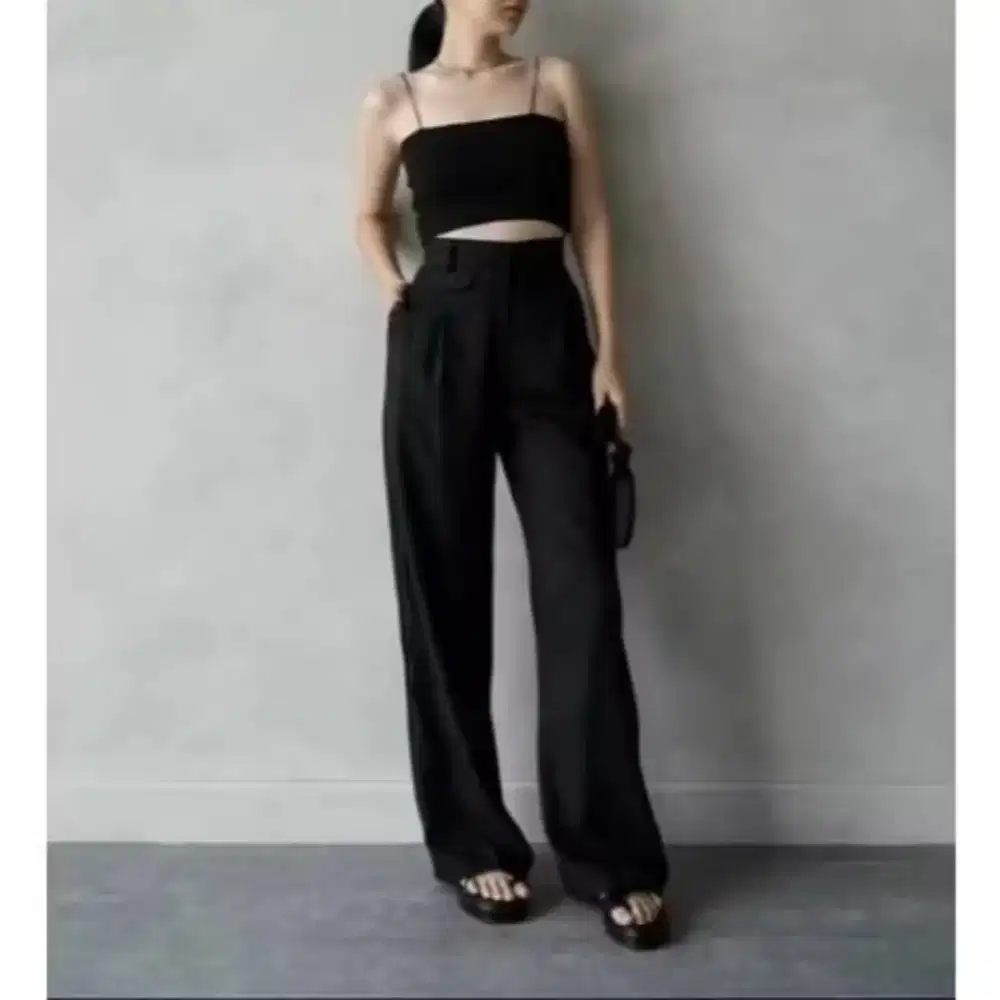 Loose Pants Trouser Wanita - Celana Kulot Formal (WARNA HITAM)