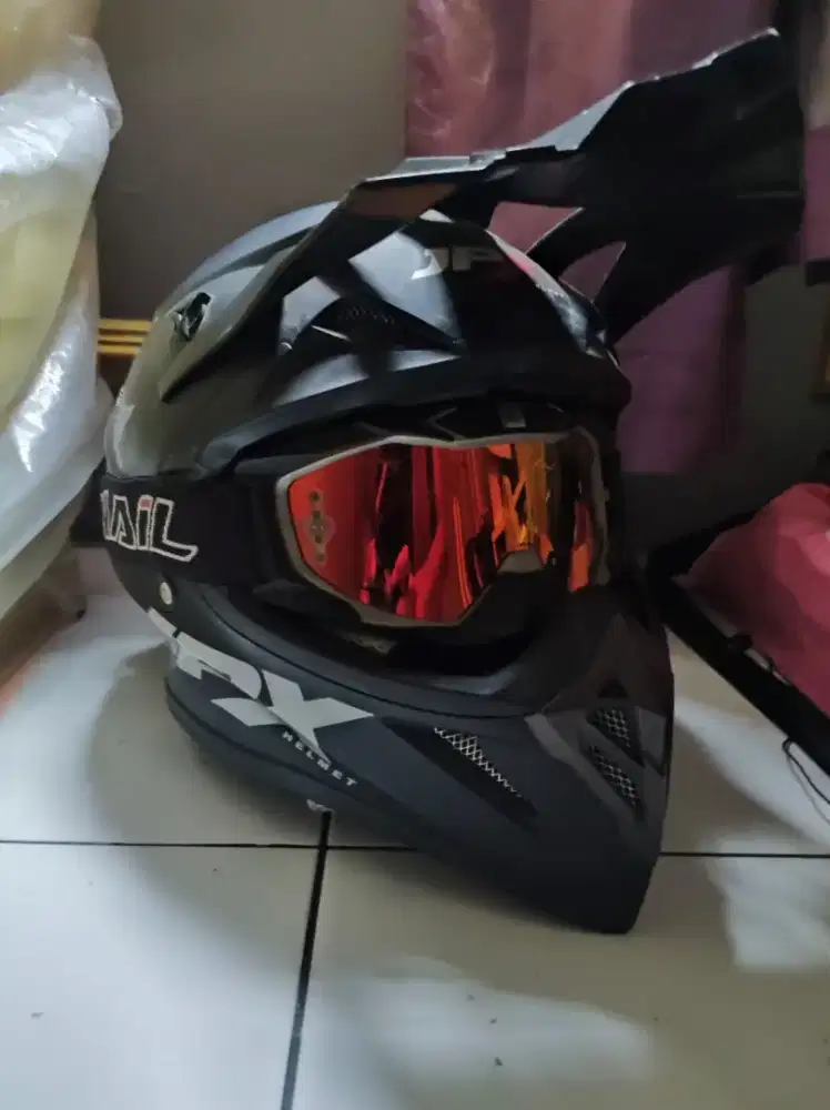 Helm jpx cross ukuran L bonus tas