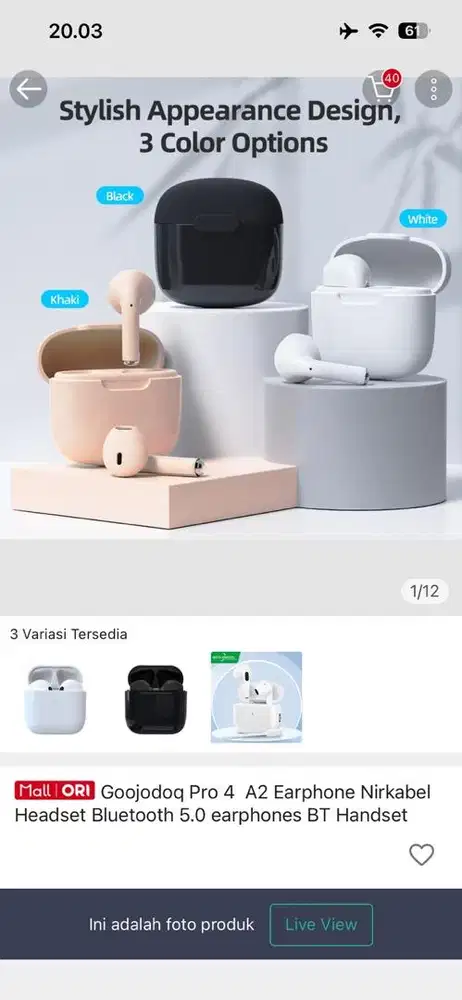 TWS Goojodoq Pro 4 A2 Earphone Nirkabel Bluetooth 5.0