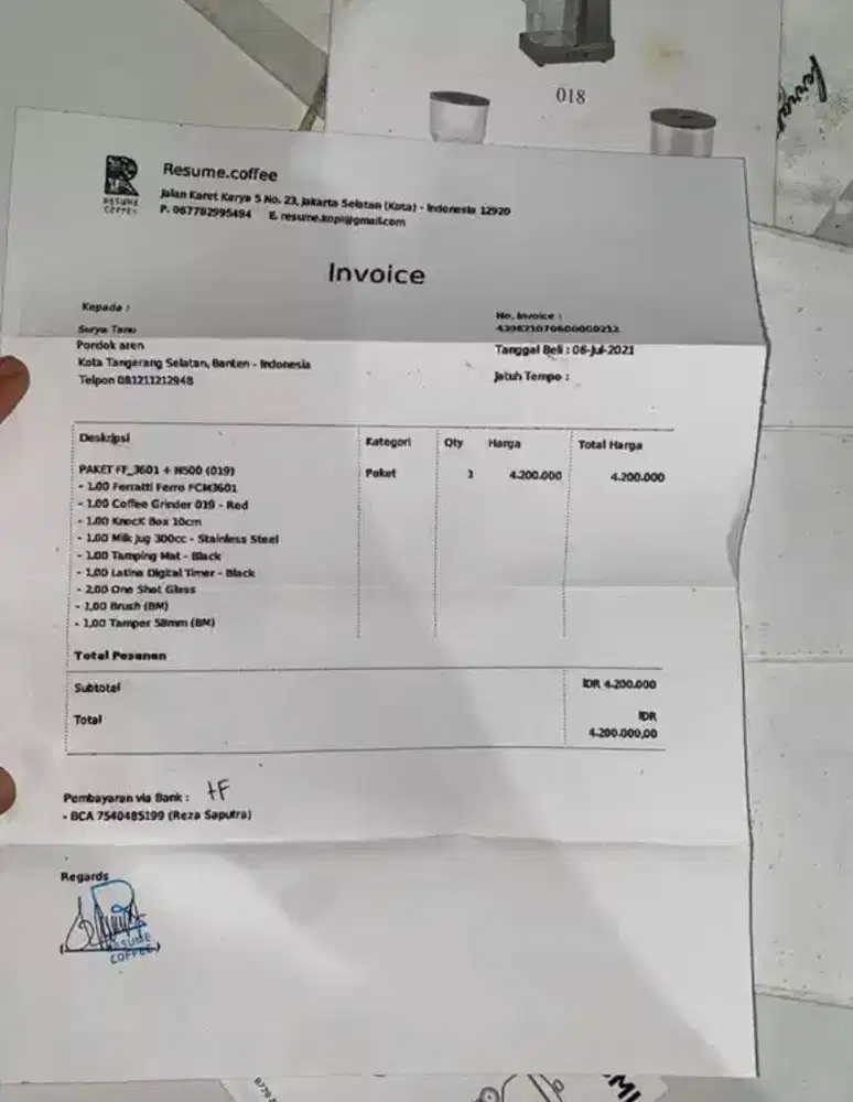 Mesin Kopi dan alat lainnya