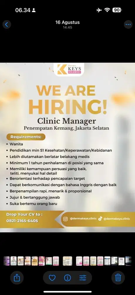 Dbutuhkn supervisor cinic di bekasi dan jkartaselatan