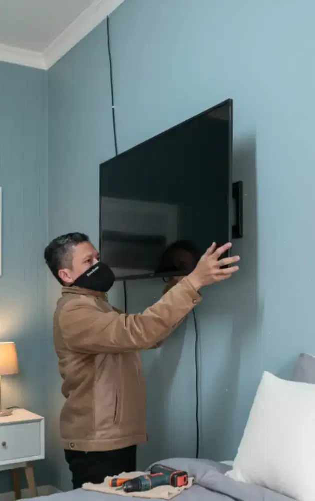 pasang & jual bracket buat gantungan tv led lcd di tembok rapih nyaman