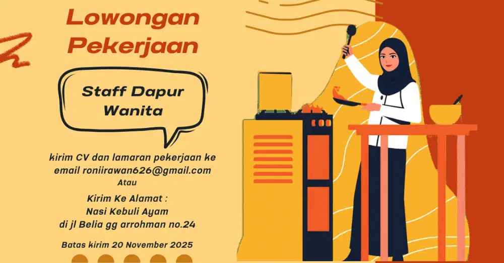 Lowongan Kerja Staf Dapur Bandar Lampung - Sukabumi
