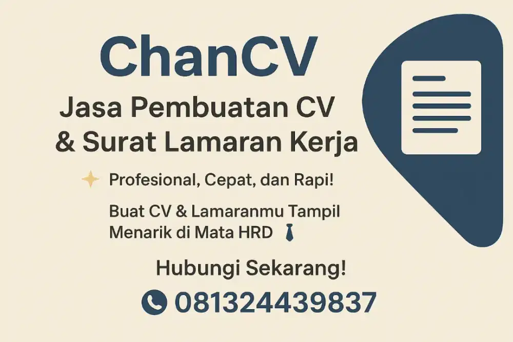 JASA PEMBUATAN CV DAN SURAT LAMARAN KERJA