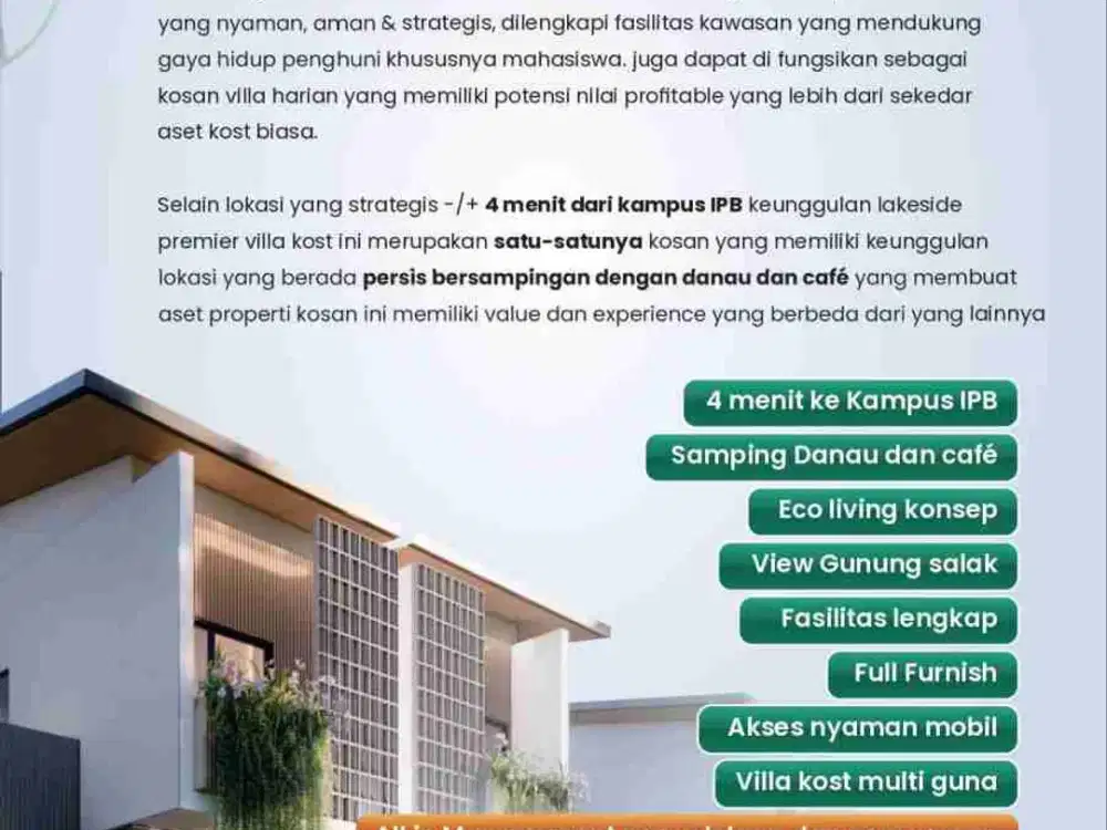 jual kost baru 6 kamar dekat IPB Cikarawang Dramaga Bogor lakise