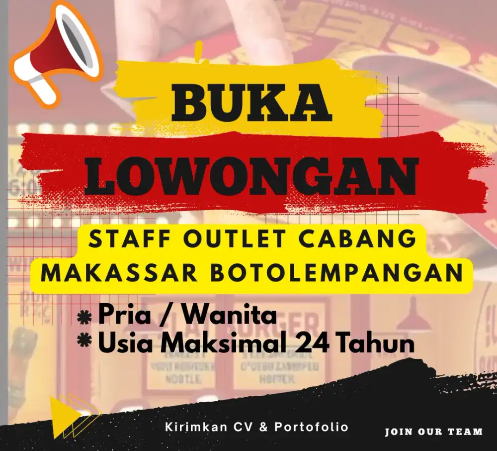 WE'RE Hiring Staff Outlet