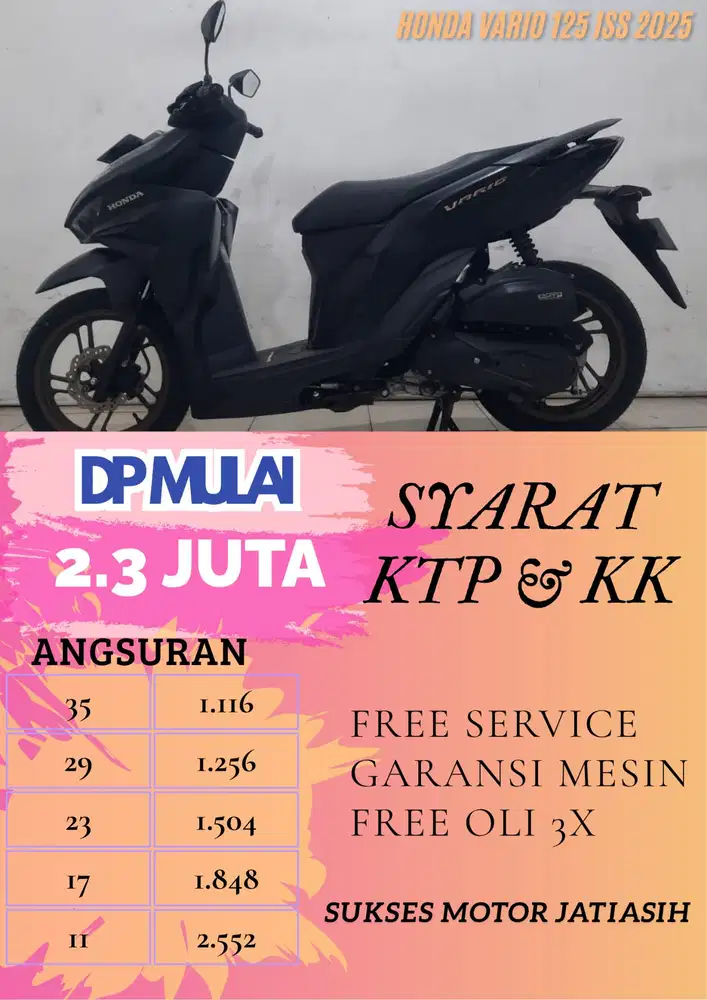 SERIES TERBARU VARIO 125 ISS 2025 BISA CASH/KREDIT MENGGUNAKAN CC