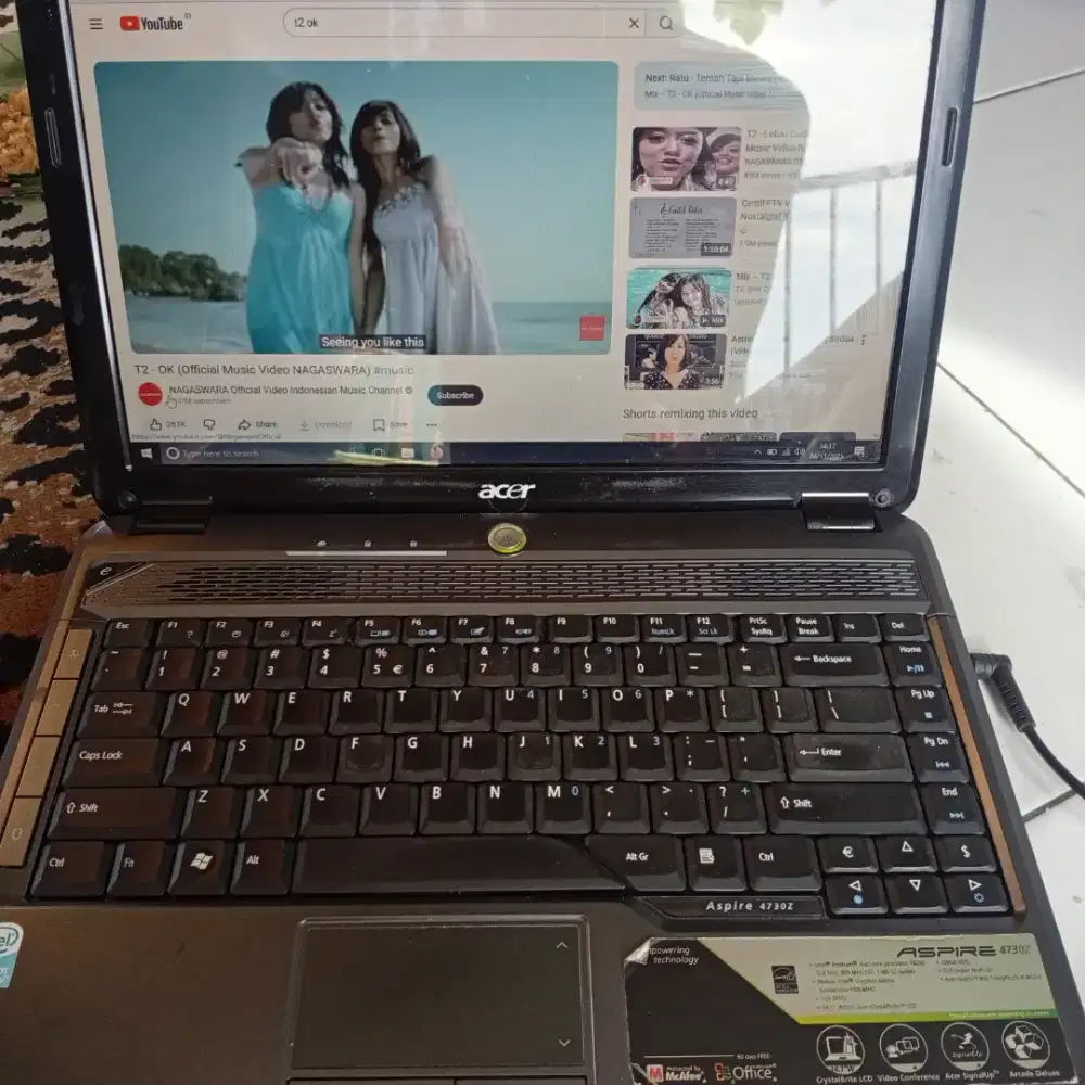 Acer 4730z tinggal pake aja, lumayan buat belajar anak