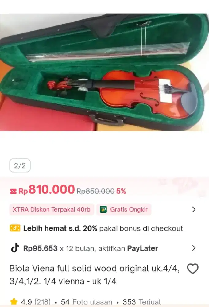 Biola Vienna 4/4 Solid Wood