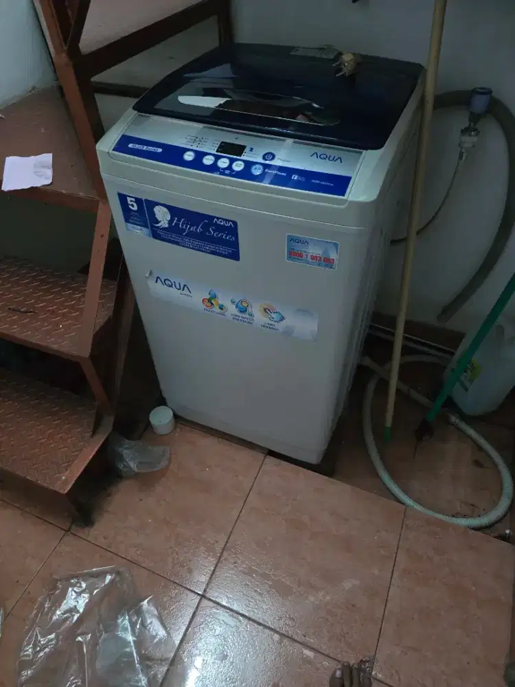 Jual mesin cuci top loading aqua hijab