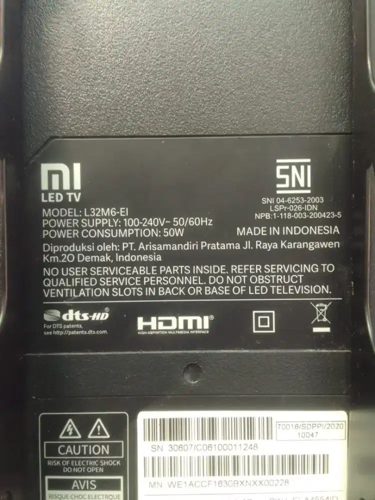 DIJUAL TV XIAOMI LED 32 (KONDISI LAYAR MATI)