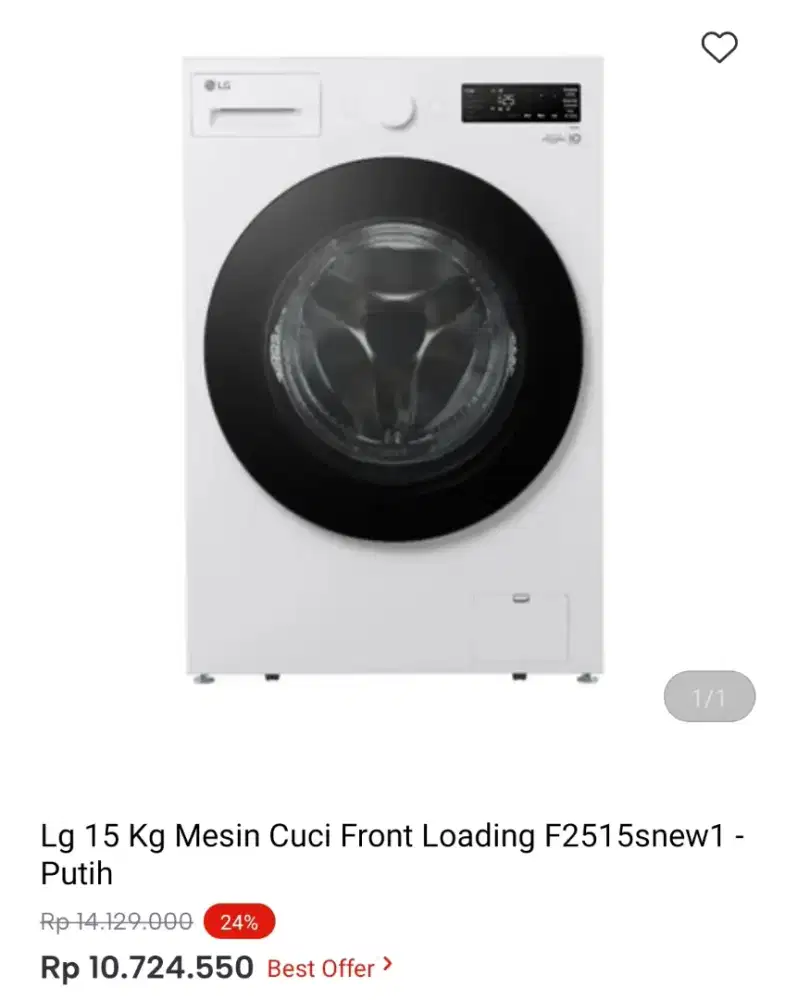 MESIN CUCI LG 15KG FRONT LOADING F2515SNEW1
