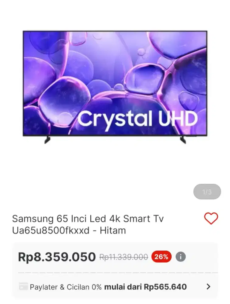 Samsung  tv 65u8500 promo cicilan 0%