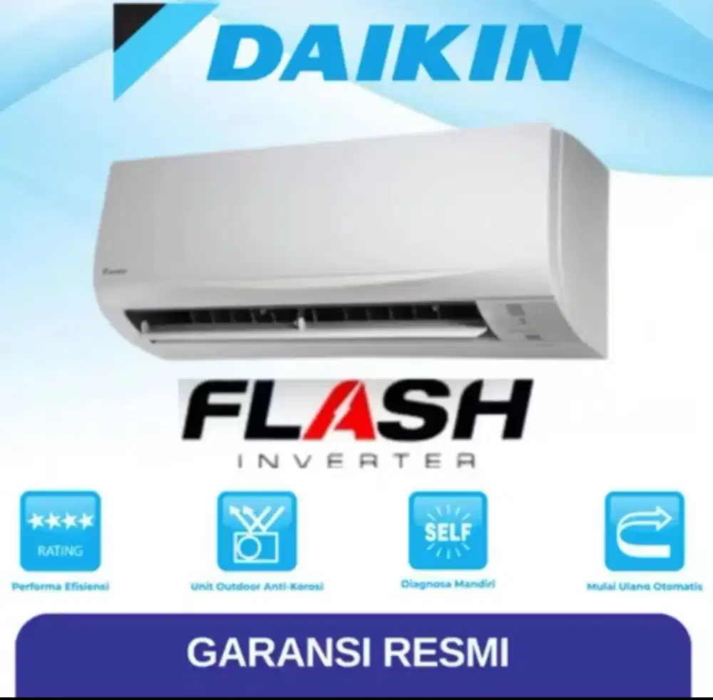 AC DAIKIN FLASH INVERTER THAILAND 1PK FTKQ25UVM4  BARU GRESS