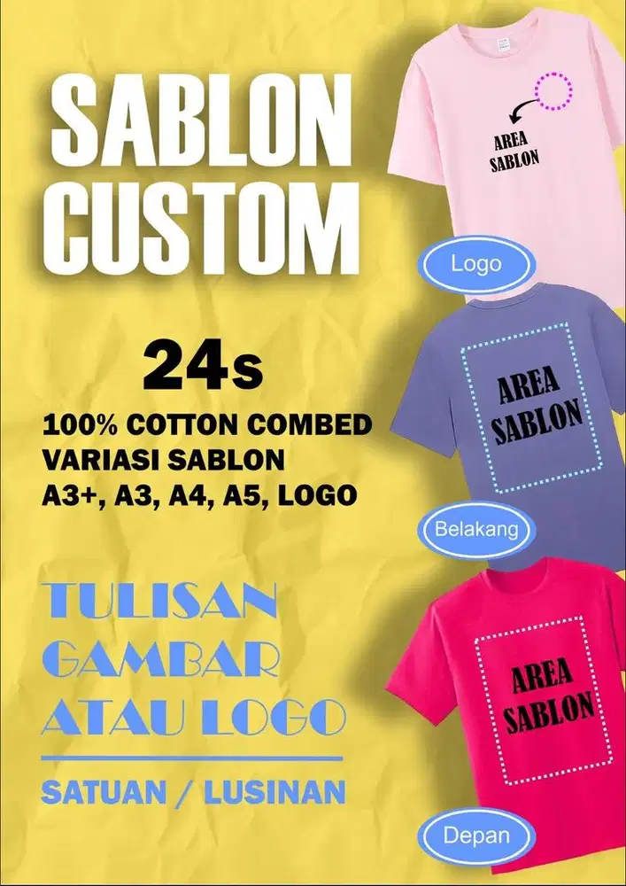 Sablon Satuan, Kaos Polos dan Print DTF