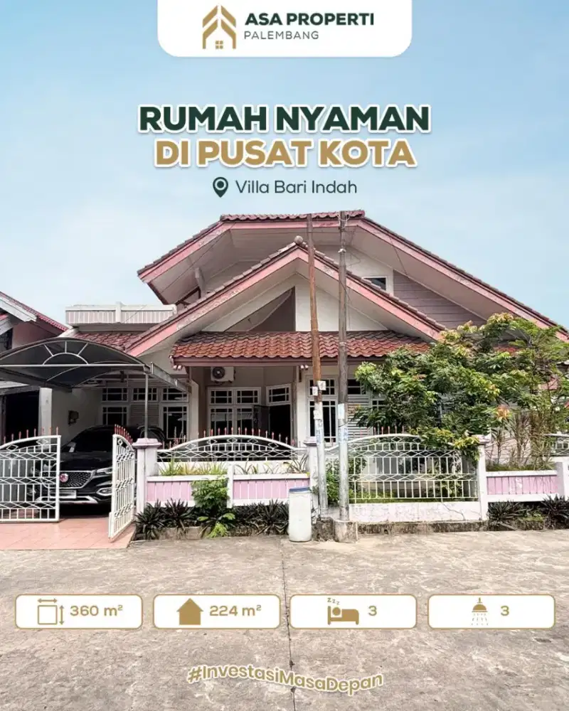 DIJUAL RUMAH SIAP HUNI POSISI HOOK TENGAH KOTA PALEMBANG
