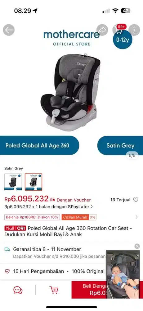 Poled Global All Age 360 Satin Grey