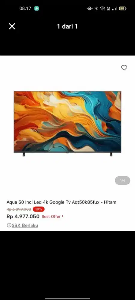 Google tv Aqua 50 inci