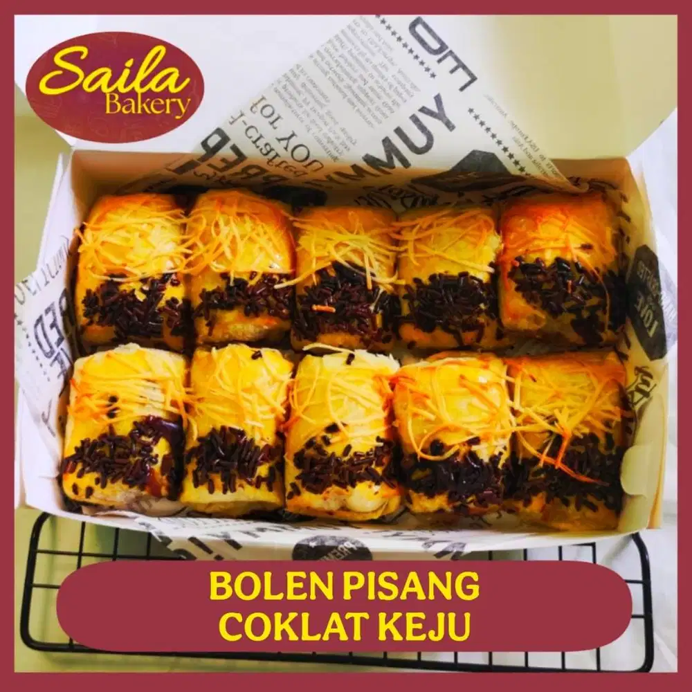 Fresh Siap Kirim Saila Bakery Bolen Pisang Coklat Keju Manis Gurih