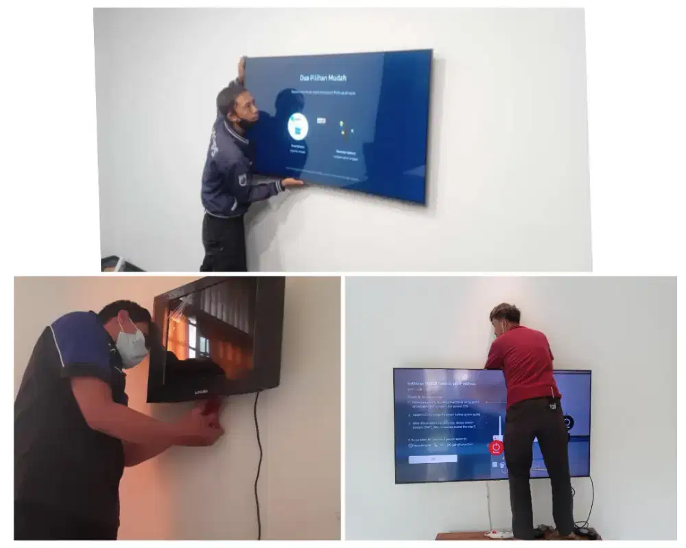 Pasangkan bracket dan Braket +pasang terimarapih breket briket led tv