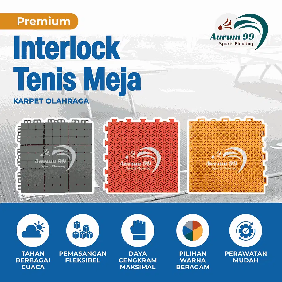 Interlock Tennis Meja - Karpet Lapangan Tenis Meja | Karpet Tenis Meja