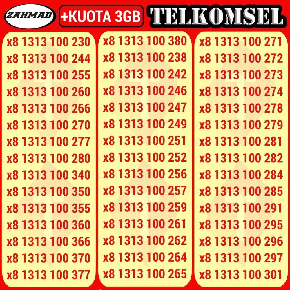 TSEL-A) NOCAN Telkomsel Bonus Kuota kartu perdana nomor cantik simpati