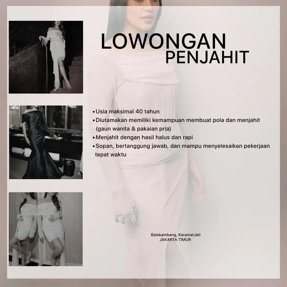 LOWONGAN PENJAHIT