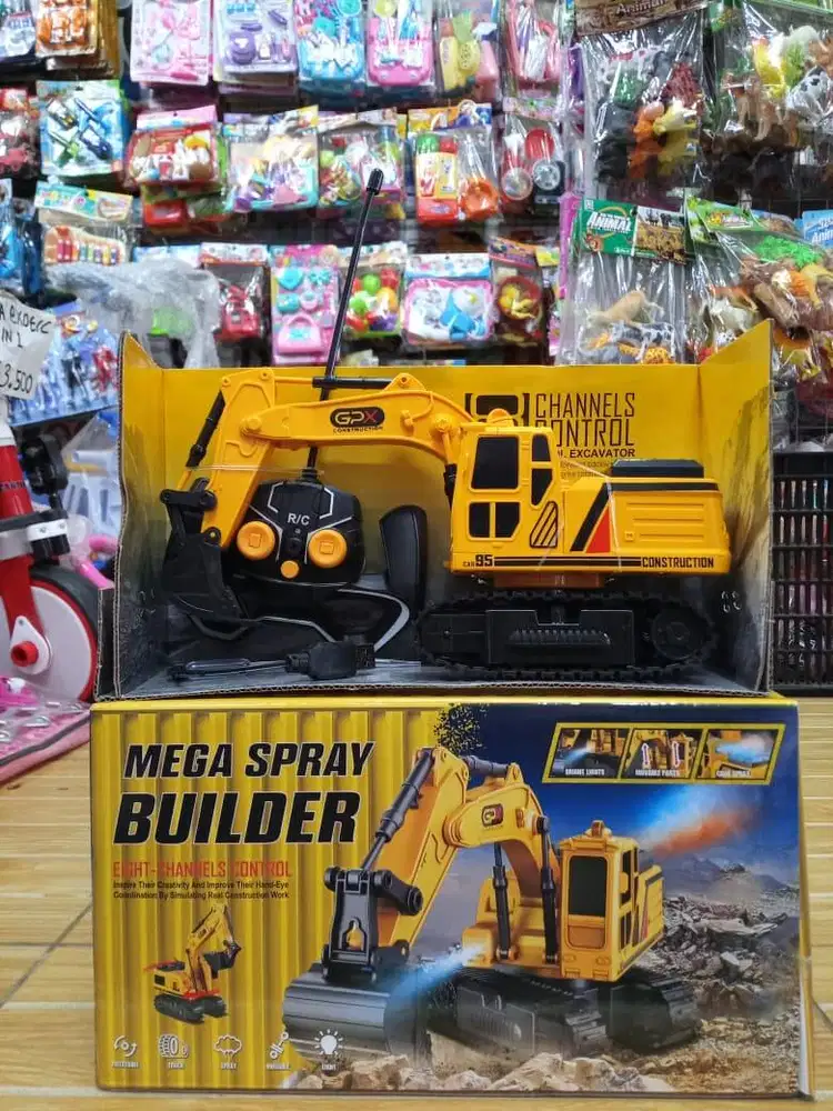 mainan anak rc excavator asap