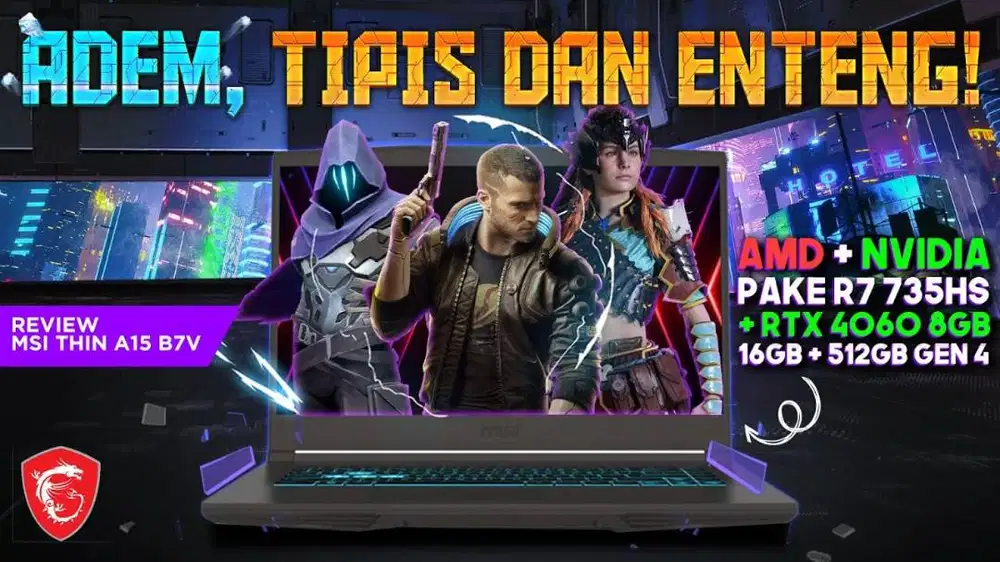 MSI Laptop Design Gaming Editing Core i7 13620H 16GB 512GB vga RTX4050