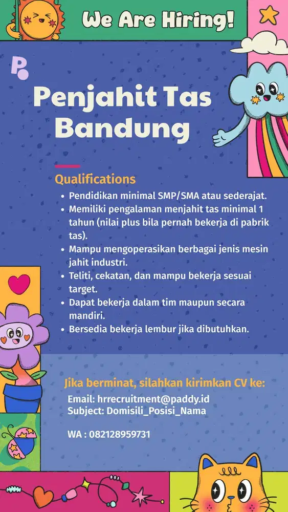 Dicari Segera, Penjahit Tas